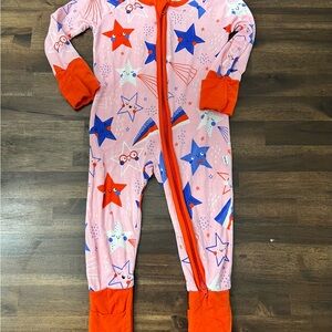 Little Sleepies Pink 4th of July print